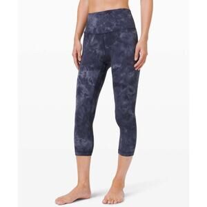 LULULEMON Align High Rise Crop Size 18 Diamond Dye Asphalt Grey Navy 21" Inseam